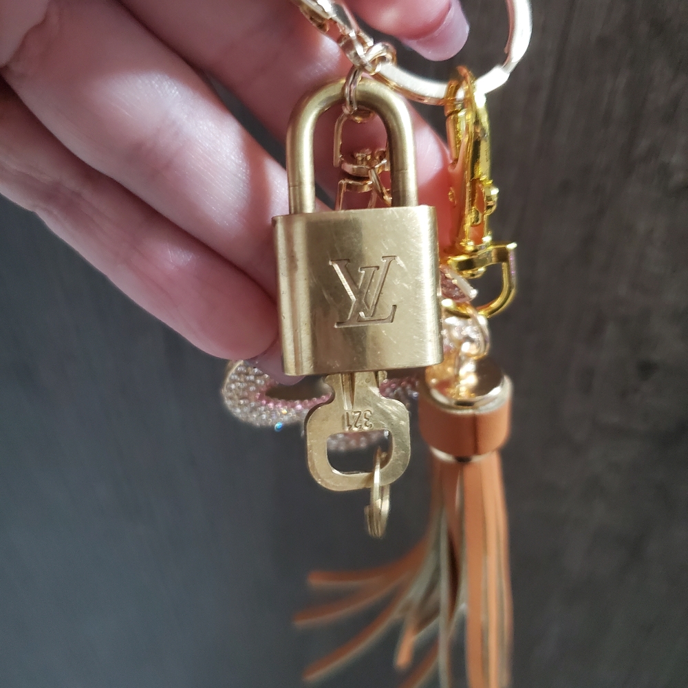 Louis Vuitton Gold and Tan Keychain - Picture 3 of 7